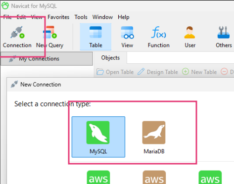 Setting a new connection