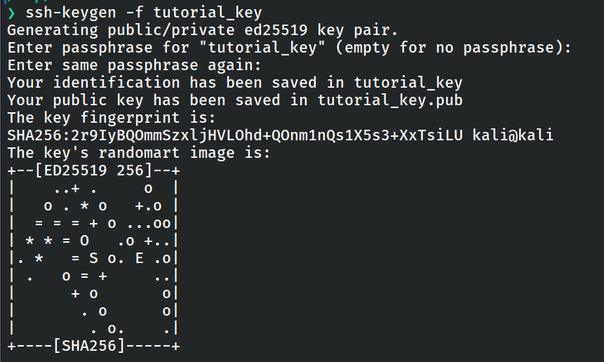 Creating a test ssh key